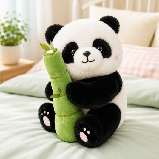 Bamboo Panda Plush Toy – Chengdu Souvenir, Cuddly Doll, Throw Pillow, New Year's Gift for Kids