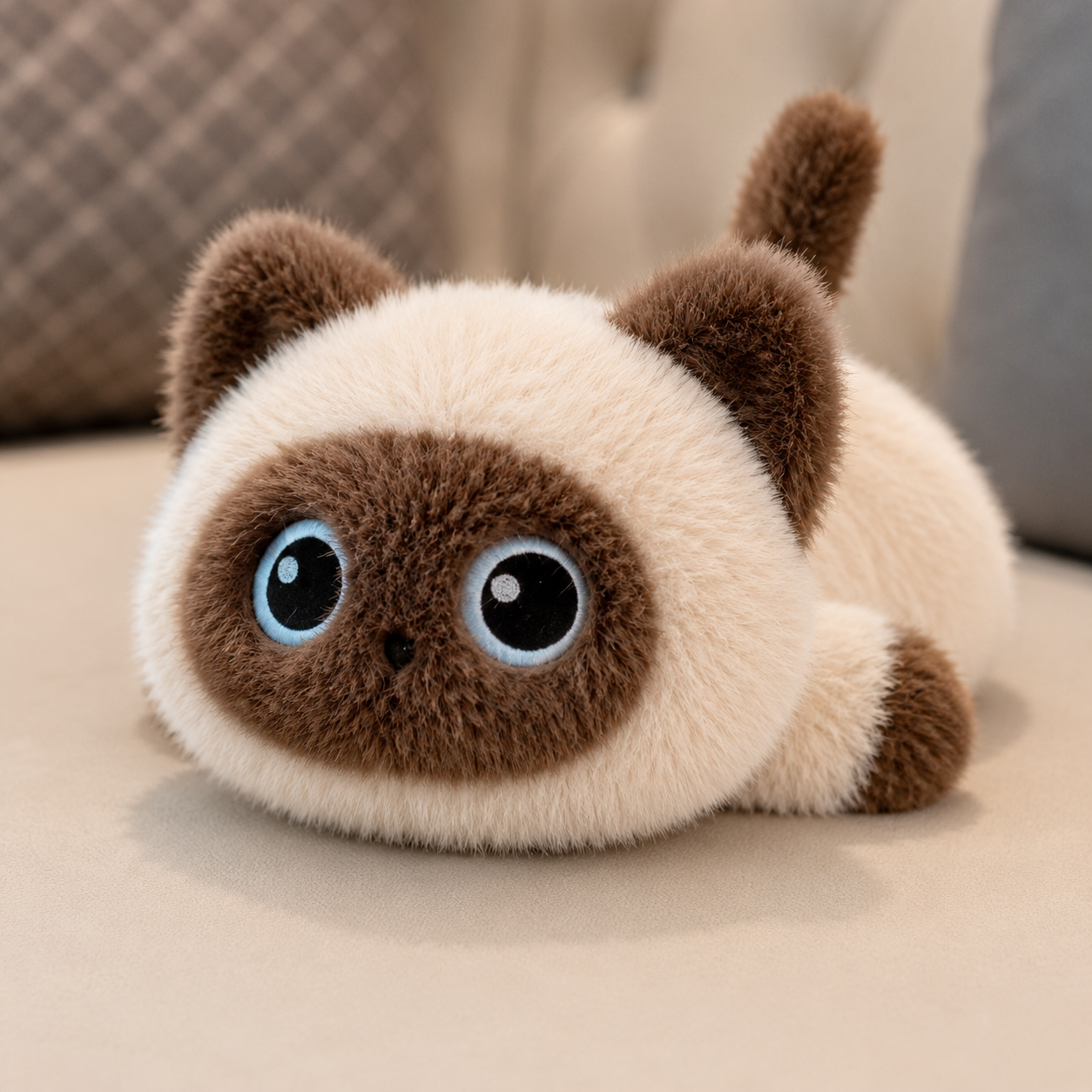 Cute lying cat plush toy